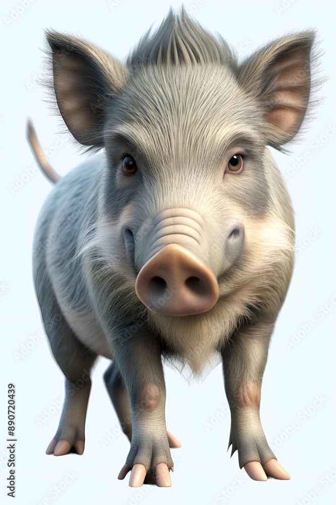 boar in 3d cartoon style isolated on white background boar in 3d cartoon style isolated on white background