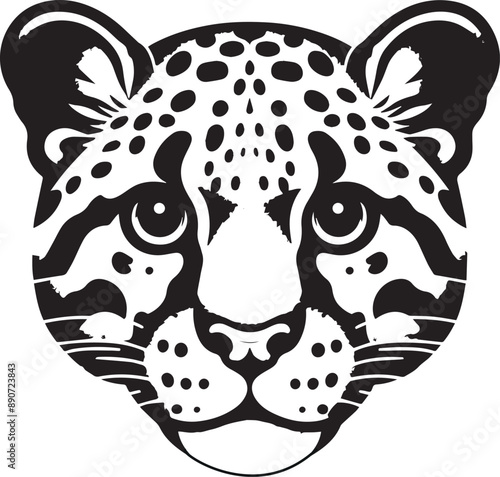 Clouded leopard vector icon isolated on a white background. Clouded leopard logo illustration. photo