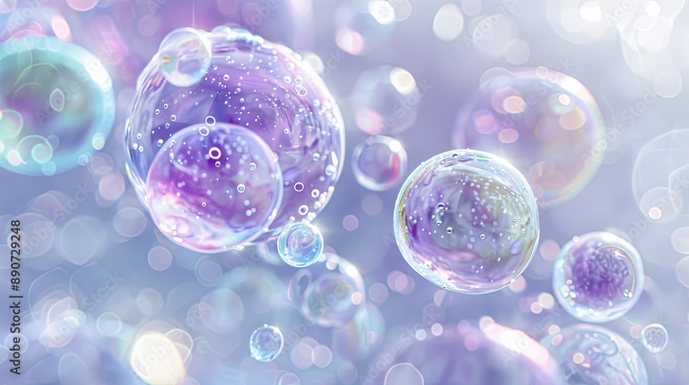 A bunch of colorful bubbles floating in the air A bunch of colorful bubbles floating in the air