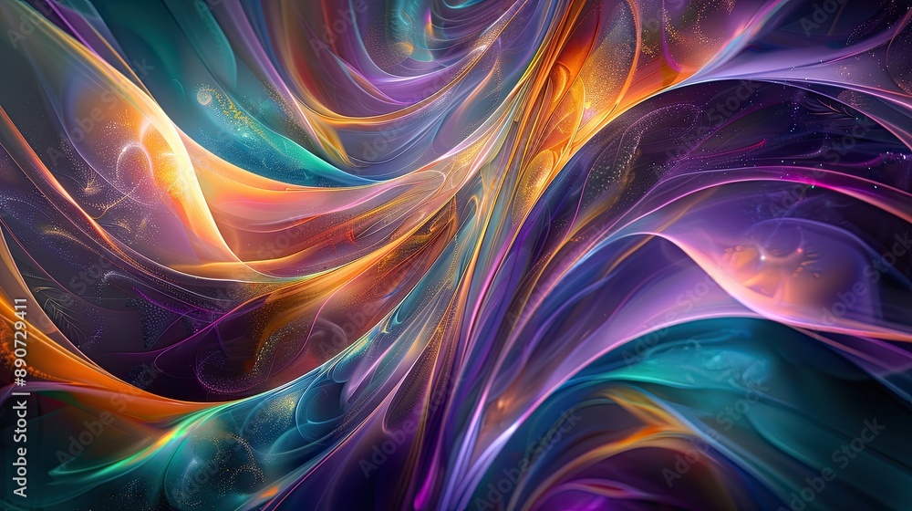 A colorful, abstract painting with a lot of swirls and patterns A colorful, abstract painting with a lot of swirls and patterns
