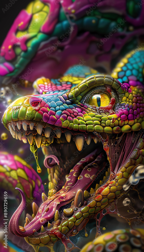 Fototapeta premium Colorful Venomous Serpent