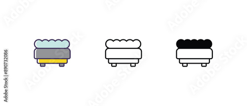 Ottoman Icons thin line and glyph vector icon stock illustration