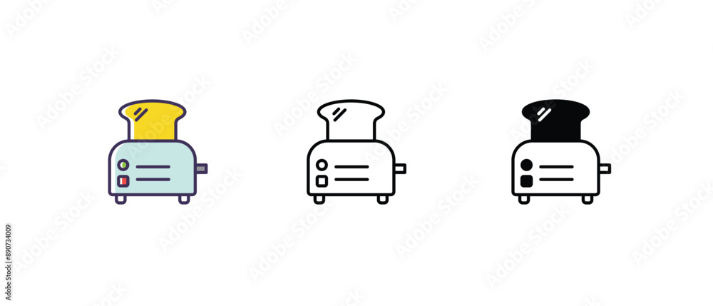 Toaster Icons thin line and glyph vector icon stock illustration Toaster Icons thin line and glyph vector icon stock illustration