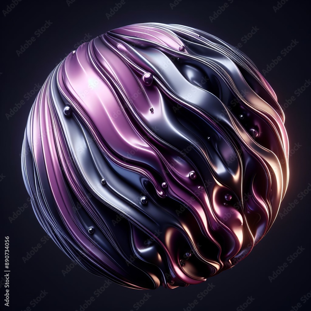 Abstract metallic waves in gradient purple, showcasing a modern, fluid design with glossy, reflective, and futuristic elements Abstract metallic waves in gradient purple, showcasing a modern, fluid design with glossy, reflective, and futuristic elements