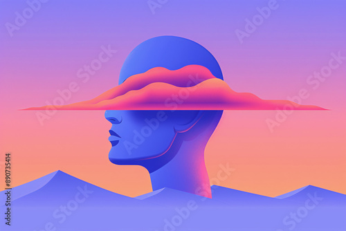 Abstract representation of thought in a flat vector illustration photo