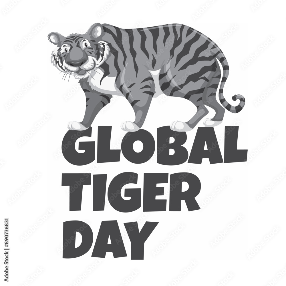 Obraz premium Global Tiger Day. illustration of a background for International Tiger Day. July 29th is great for greeting cards, posters, and banners.