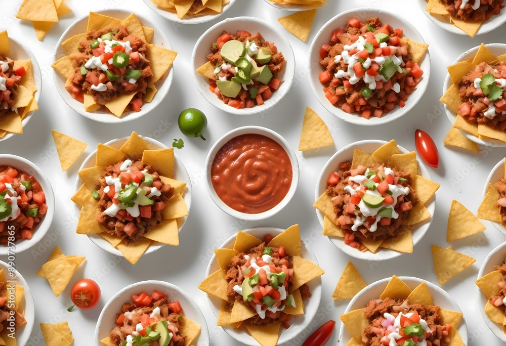 Concept photo of top view of Mexican food, Mexican cuisine, spicy food Concept photo of top view of Mexican food, Mexican cuisine, spicy food