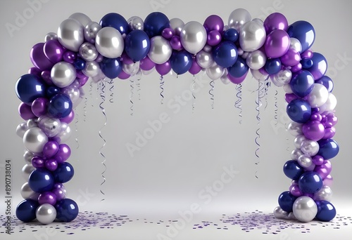 Set of classy vibrant colors  balloon party garland arch in differnt shapes  for birthday or any celebration file. Mockup template for artwork design photo