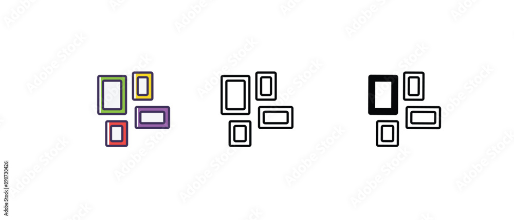 Frame Icons thin line and glyph vector icon stock illustration Frame Icons thin line and glyph vector icon stock illustration