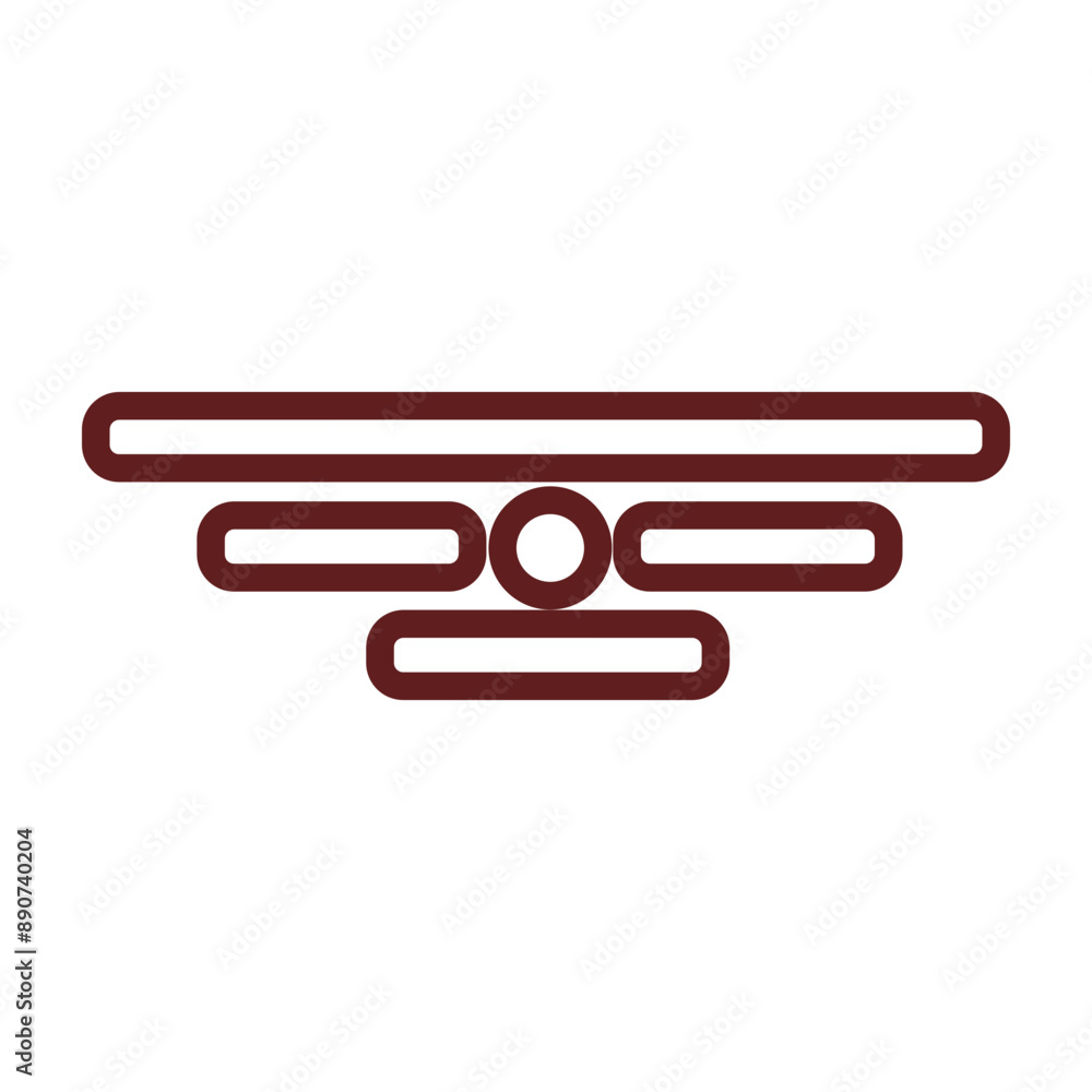 Flying Badge Vector Line Maroon Icon Design Flying Badge Vector Line Maroon Icon Design