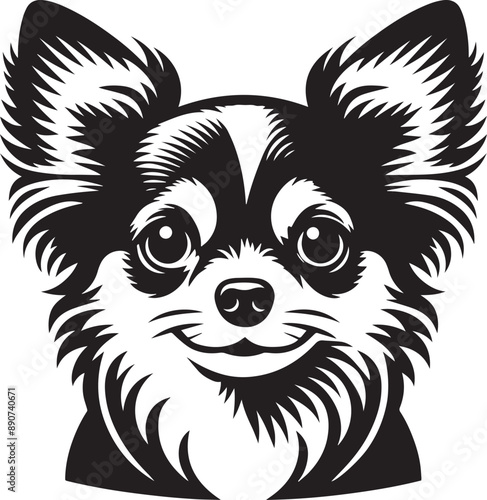 Chihuahua vector icon isolated on a white background. Chihuahua logo illustration.