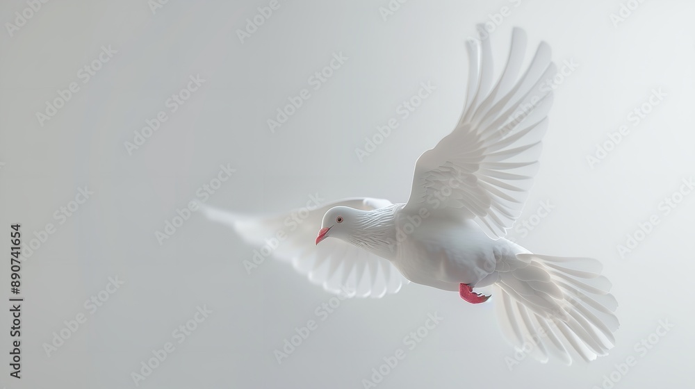 A Dove With Outstretched Wings, Flying A Dove With Outstretched Wings, Flying