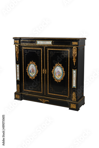 antique clock isolated on white background