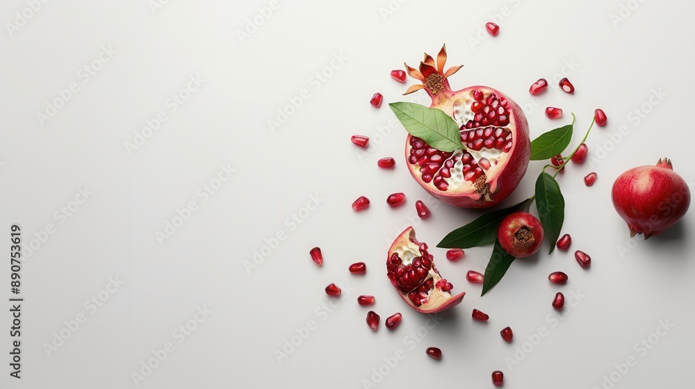 Fresh pomegranate fruit closeup view Fresh pomegranate fruit closeup view
