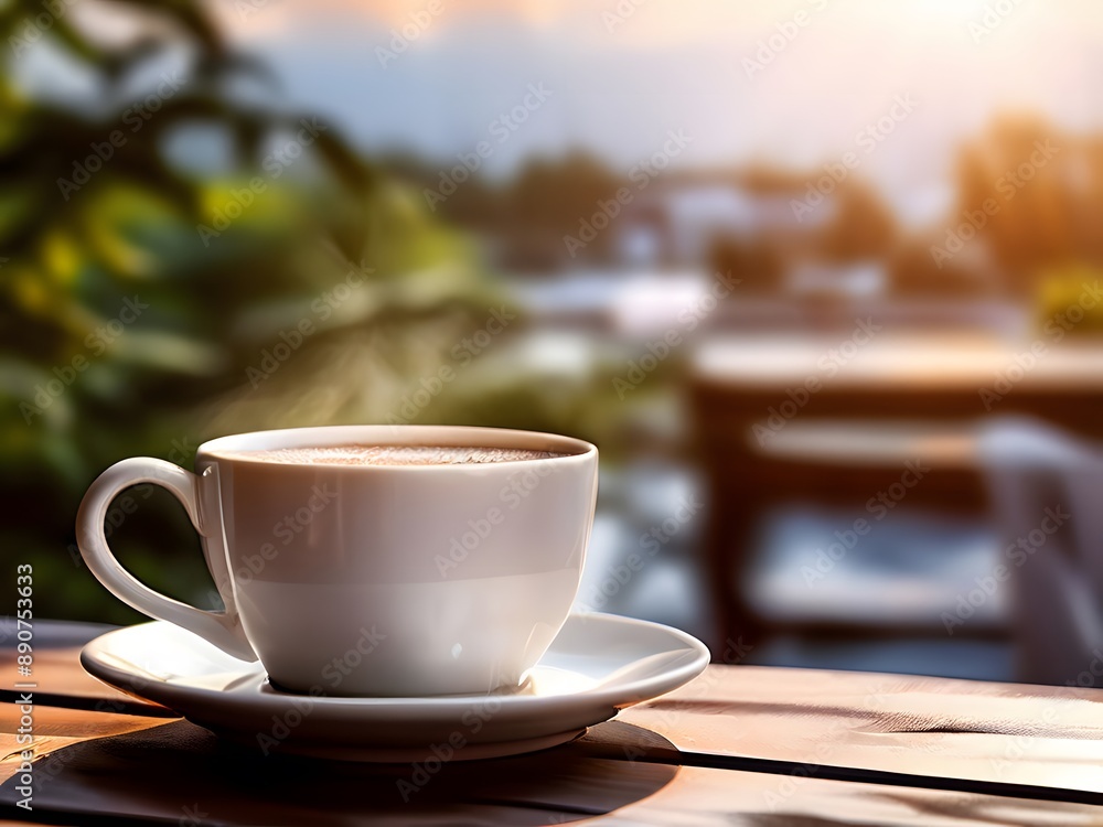Fototapeta premium cup of coffee on table
