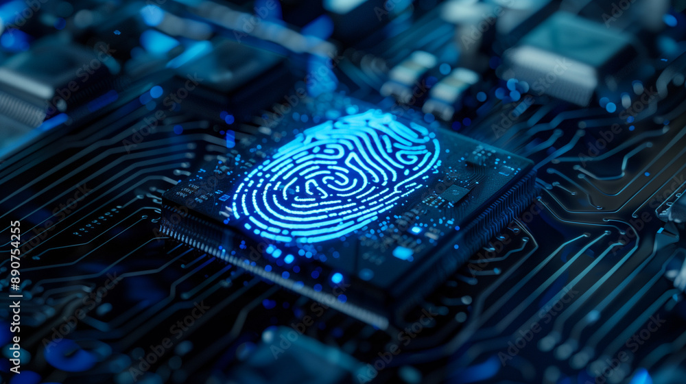 A microchip with a unique fingerprint pattern, a symbol of modern biometric technologies. Its integration with fingerprints illustrates an innovative approach to securing access.
A microchip with a unique fingerprint pattern, a symbol of modern biometric technologies. Its integration with fingerprints illustrates an innovative approach to securing access.