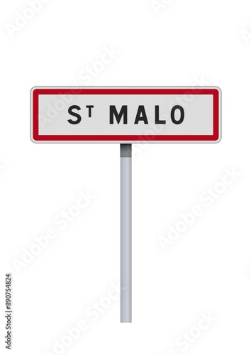 Panneau d'entrée de la ville de Saint-Malo (Ille-et-Vilaine) en vectoriel