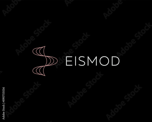 Abstract logo from waves. Creative flow motion stream premium sign. Vector illustration.