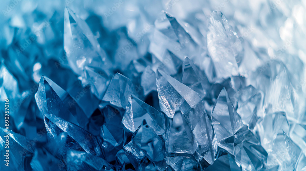 Close-up of blue crystals with intricate and sharp details. Close-up of blue crystals with intricate and sharp details.