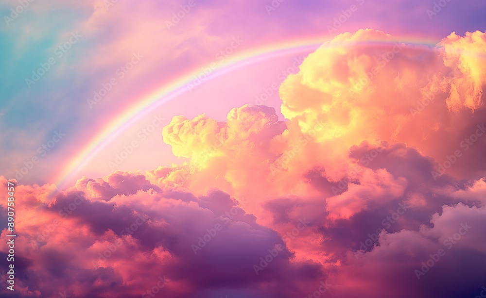 Vibrant and dramatic sunset with colorful clouds and a hint of a rainbow. Vibrant and dramatic sunset with colorful clouds and a hint of a rainbow.