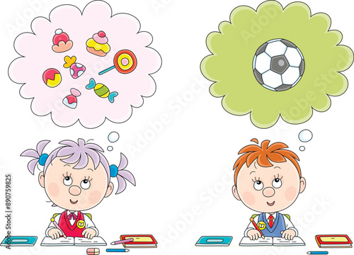 Funny little schoolgirl and...