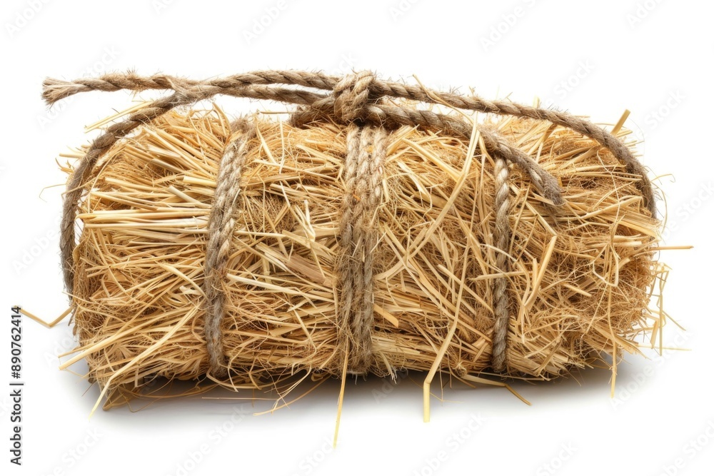 A simple rope with a bundle of straw wrapped around it A simple rope with a bundle of straw wrapped around it
