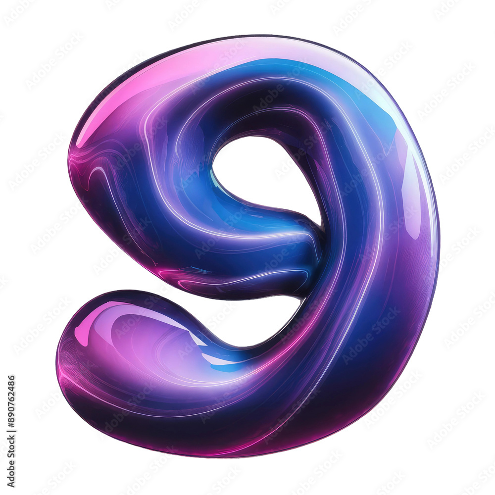Isolated PNG Number 9, GENERATIVE AI Isolated PNG Number 9, GENERATIVE AI
