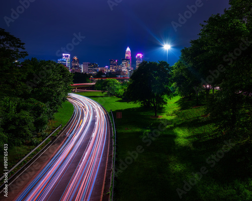 Charlotte at night from Highway