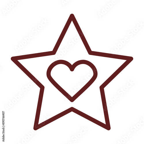 favourite Vector Line Maroon Icon Design