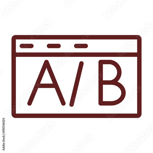 AB testing Vector Line Maroon Icon Design