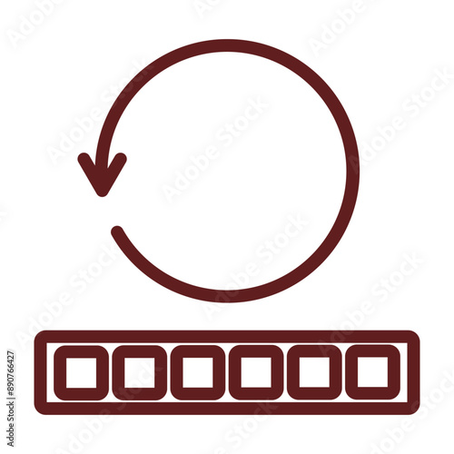 complete Vector Line Maroon Icon Design