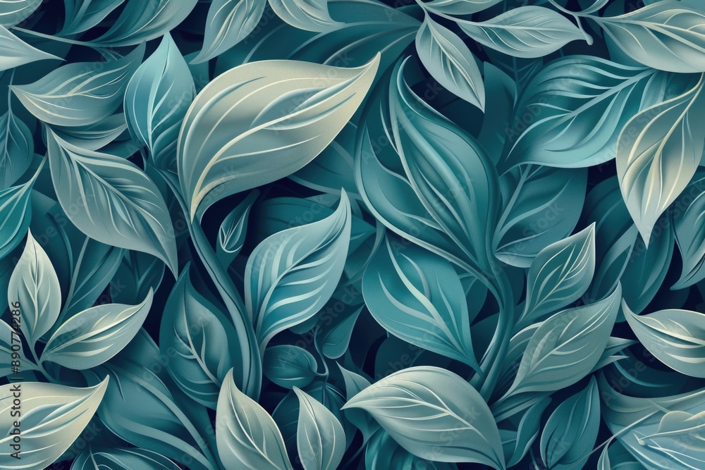 A detailed shot of a cluster of green leaves A detailed shot of a cluster of green leaves