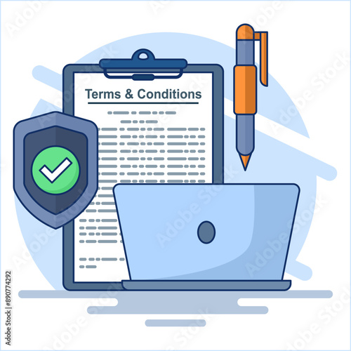 Concept of privacy policy terms, contract. sign legal documents, contracts or electronic agreements. Explore reading the terms and conditions of the contract. member agreements and agreements.