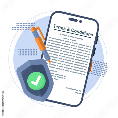 Concept of privacy policy terms, contract. sign legal documents, contracts or electronic agreements. Explore reading the terms and conditions of the contract. member agreements and agreements.