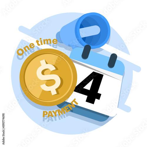 one time payment concept. Subscription Business Model with One Time Payment. App Membership Services Available on a Monthly Subscription Basis. modern graphic elements for ui, infographics, icons.