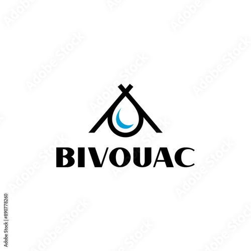 bivouac camp logo design vector