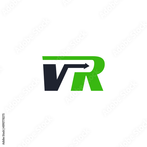 letter vr logo design vector
