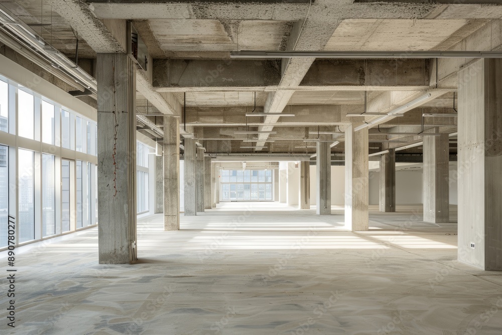 Commercial Renovation. Empty Modern Commercial Space in New Building for Retail Business Commercial Renovation. Empty Modern Commercial Space in New Building for Retail Business