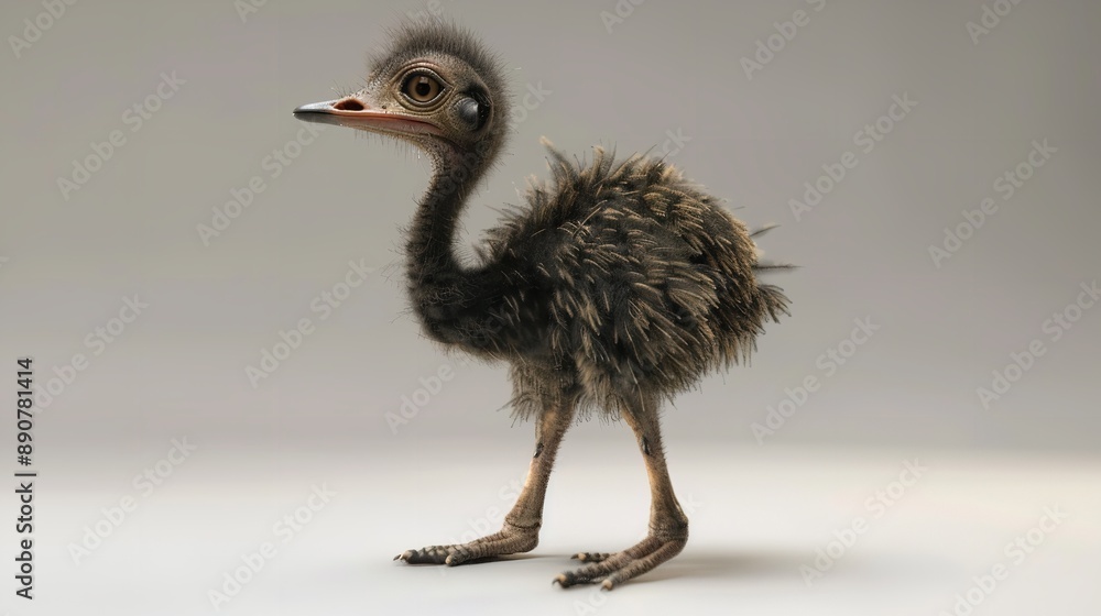 Fototapeta premium Emu full body clearly photo on white background ,