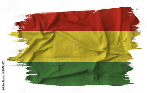 Bolivia flag on brush paint stroke.
