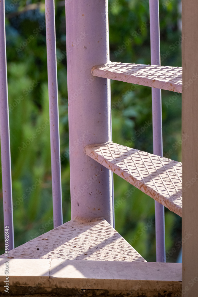 Fototapeta premium Fire escape stairs inside the apartment