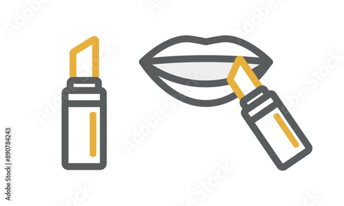 口紅を塗るイラスト