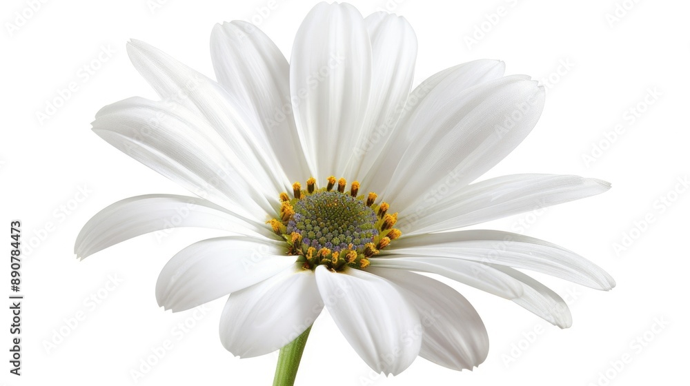 White Flower No Background. Osteospermum Daisy, Cape Daisy Flower, African Blossom Isolated on Yellow Background White Flower No Background. Osteospermum Daisy, Cape Daisy Flower, African Blossom Isolated on Yellow Background