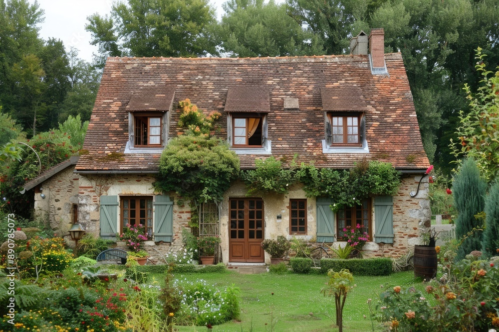 French Country House. Rustic Farmhouse and Garden in the French Countryside French Country House. Rustic Farmhouse and Garden in the French Countryside