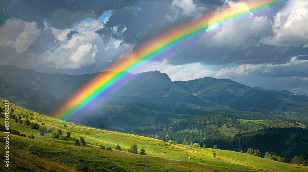 Obraz premium Bright rainbow in the sky