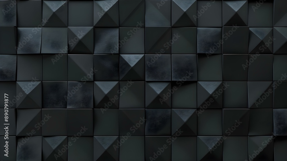 Obraz premium Black 3D Wall background with tiles
