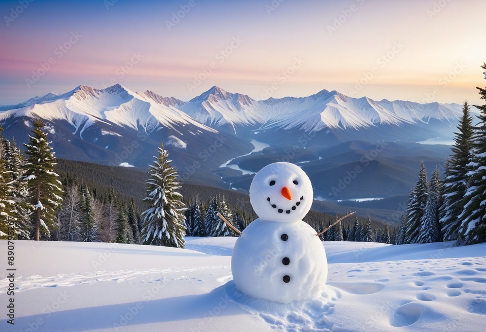Obraz premium snowman in the snow