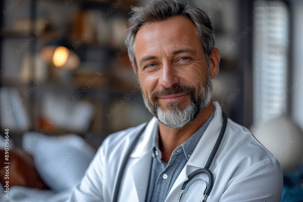 Portrait of a Smiling Male Doctor in a White Coat Portrait of a Smiling Male Doctor in a White Coat