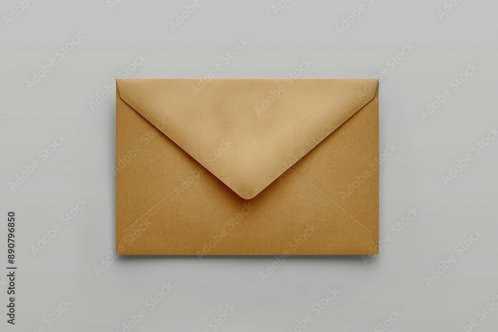 Closed Kraft Paper Envelope on a Gray Surface Closed Kraft Paper Envelope on a Gray Surface