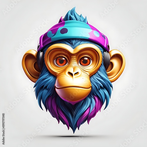 Head monkey mascot logo design, eSports, t-shirts, stickers